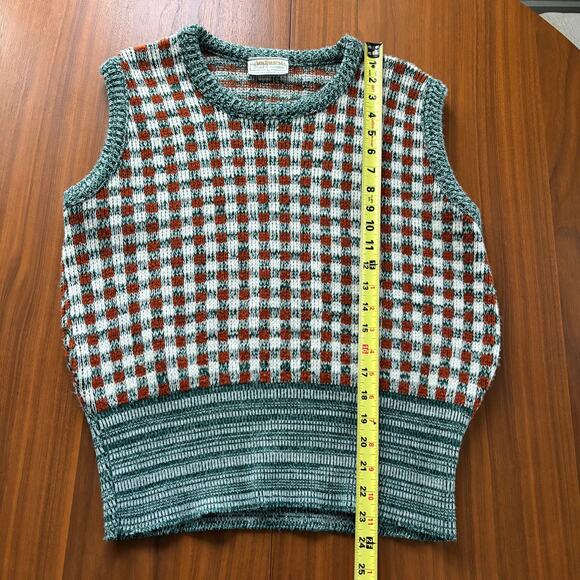 Vintage 1970s Andhurst Checkered Sweater Vest Wintuk 100% Orlon Acrylic Sz Large - Picture 7 of 8